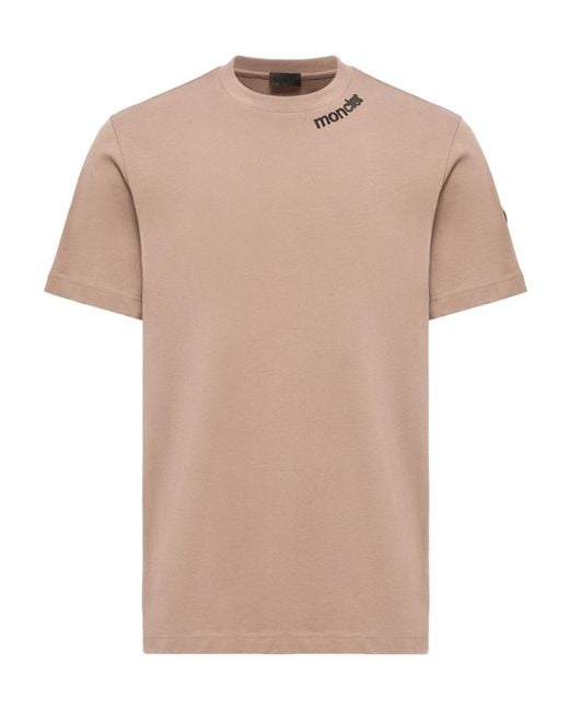 Moncler Natural Cotton Jersey Logo T-Shirt for men