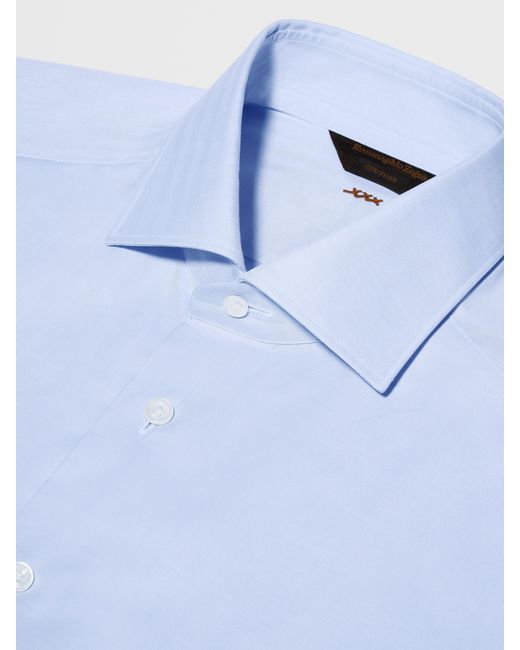 Zegna Blue Long-Sleeved Tailored Shirt for men