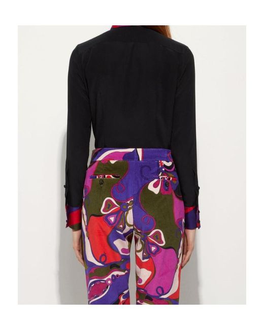 Emilio Pucci Black Button Print Shirt