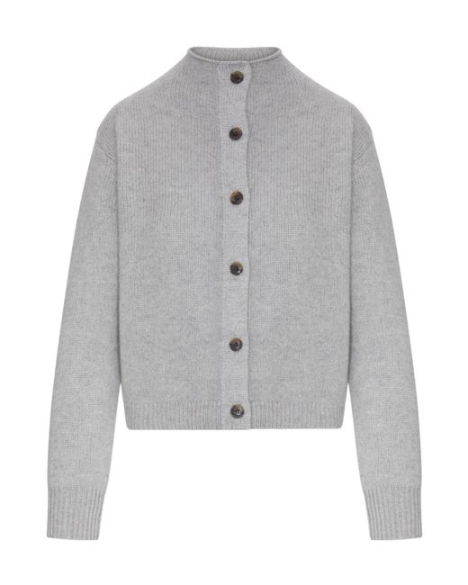 Lisa Yang Gray Long-Sleeved Knitted Cardigan