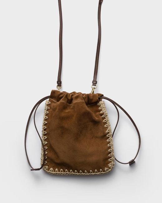 Prada Brown Drawstring Cell Phone Bag