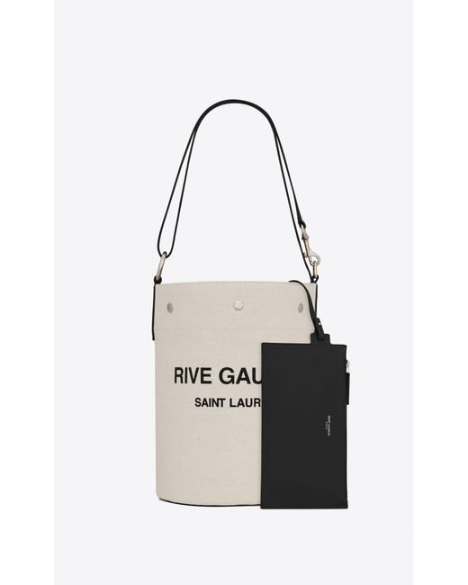 Saint Laurent White Rive Gauche Bucket Bag
