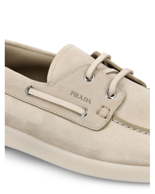 Prada White Allacciate Lace-Up Shoes for men