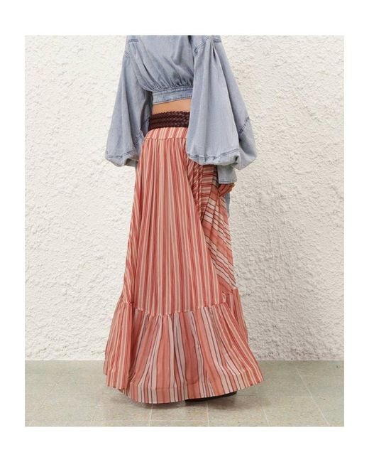 Zimmermann Pink Bohemien Rebellion Midi Skirt