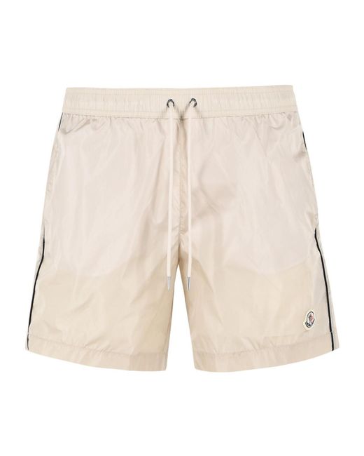Moncler Natural Technical Drawstring Bermuda Shorts for men