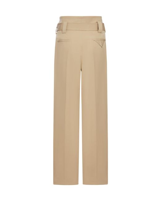 Bottega Veneta Natural High Waisted Wide-Leg Trousers