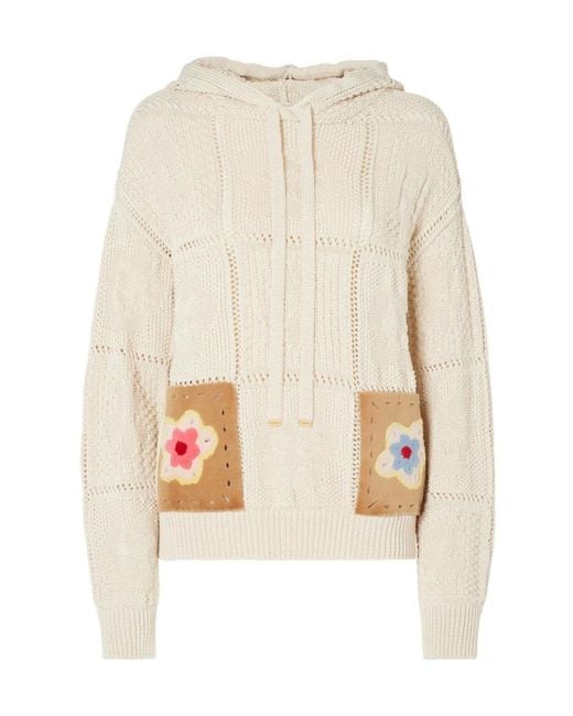 Fendi White Hooded Knitwear