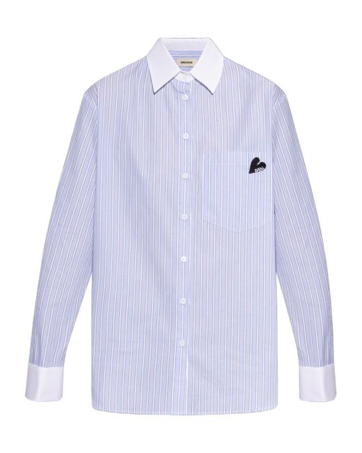 Zadig & Voltaire Blue Morning Striped Shirt