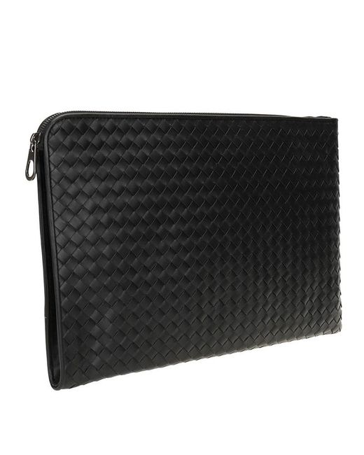 Bottega Veneta Black Intreciato Clutch for men