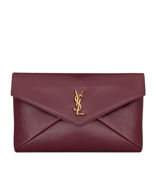 Saint Laurent Purple Cassandre Large Envelope Pouch