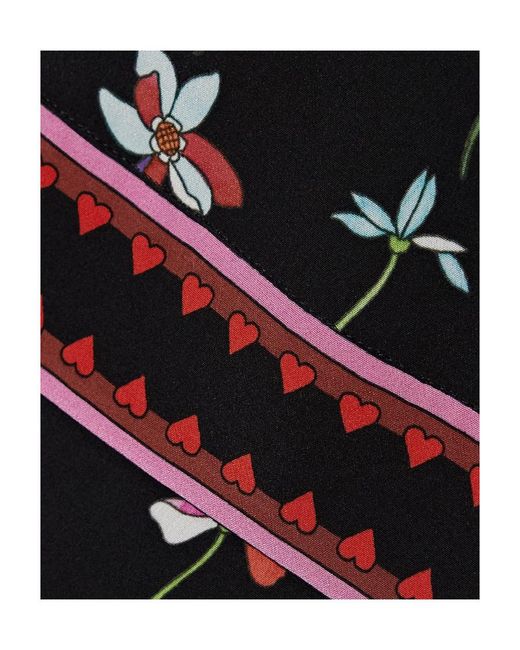Valentino Black Floral Print Wool-Blend Mini Dress