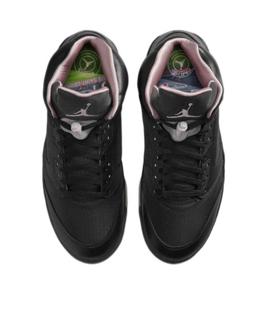 Nike Black X Paris Saint German Air Jordan 5 Retro Lace-Up Sneakers for men