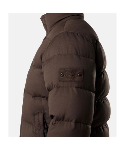 Stone Island Brown Down Jacket for men