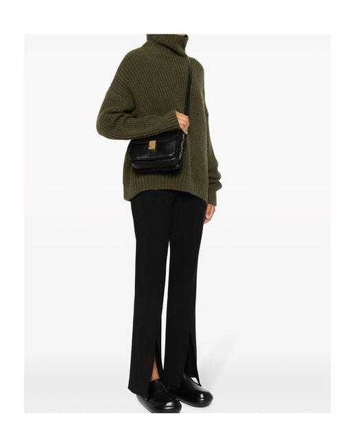 Soeur Black Flap Shoulder Bag