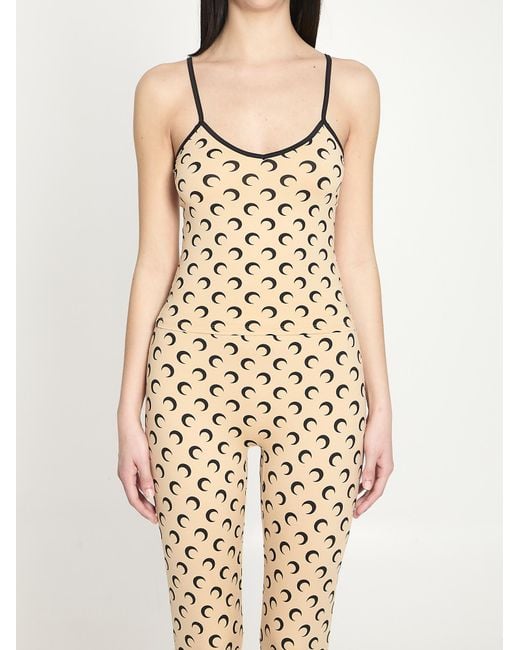 MARINE SERRE Natural Moon Printed Jersey Top