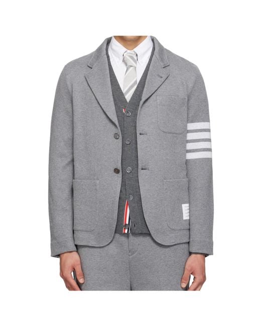 Thom Browne Gray Bar Blazer for men