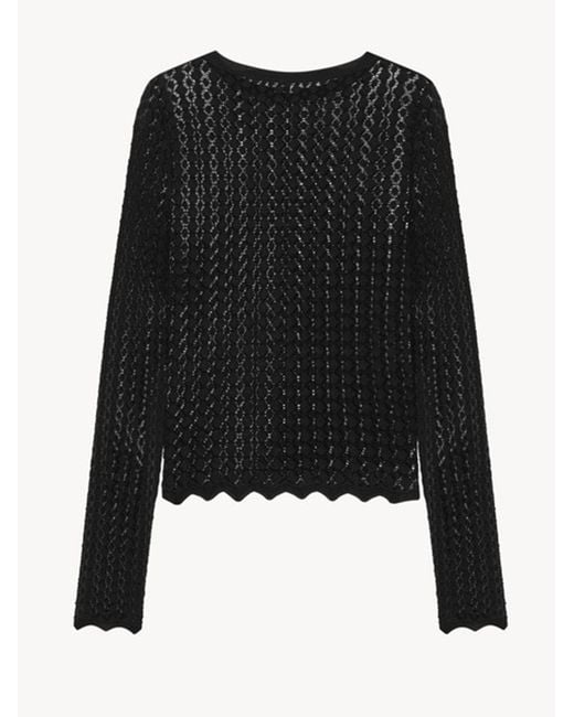 Saint Laurent Black Viscose Top