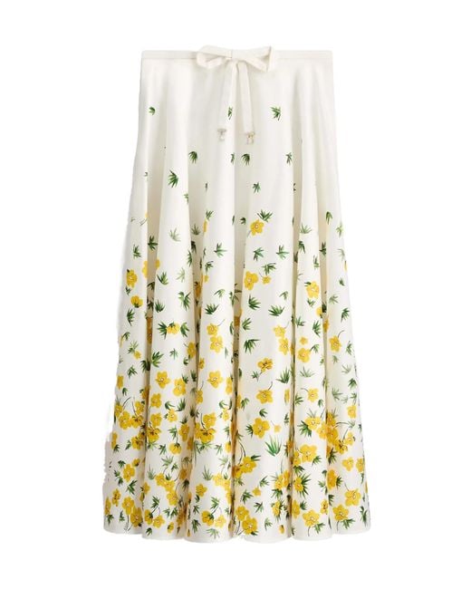 Dior White Mid-Length Flared Skirt