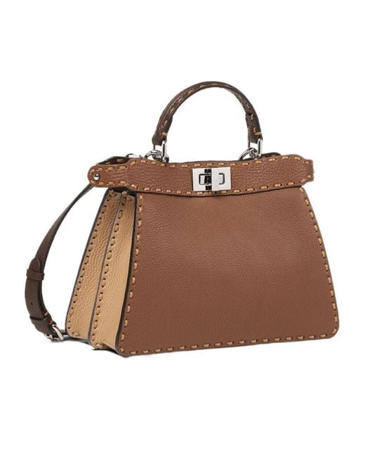Fendi Brown Peekaboo Iseeu Small Tote Bag