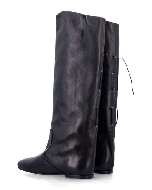 Miista Blue Karola Lace-Up Leather Boots