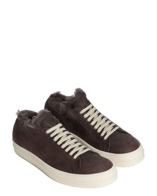 Rick Owens Brown Minimal Vintage Lace-Up Sneakers for men