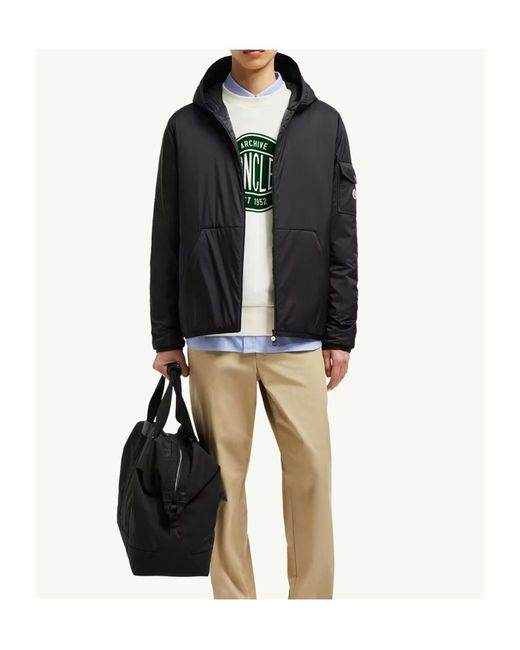 Moncler Blue Zip-Up Hooded Jacket for men