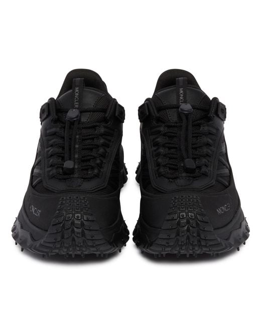 Moncler Black Lace-Up Platform Sneakers