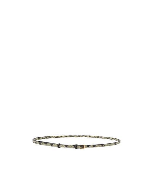 Dries Van Noten White Snake-Effect Leather Belt