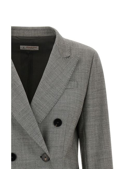 Alberto Biani Gray Double-Breasted Blazer