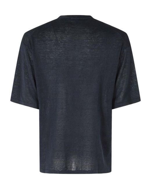 Roberto Collina Blue Crew Neck T-Shirt for men