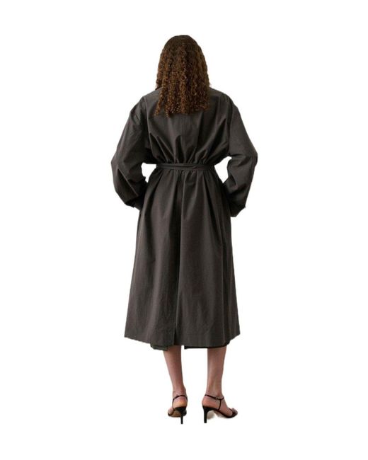 Soeur Black Solid Color Trench Coat