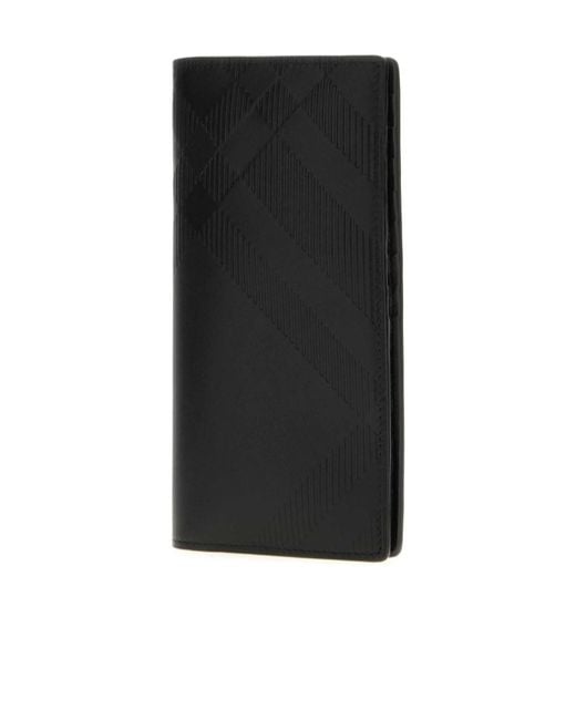Burberry Black Check Pattern Bi-Fold Wallet for men