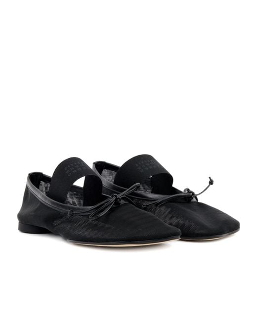 MM6 by Maison Margiela Black Bow Detail Ballet Shoes