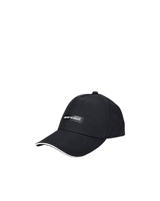 Emporio Armani Blue Logo-Patch Curved Peak Baseball Cap for men