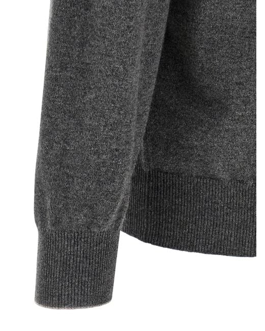 Brunello Cucinelli Gray Crewneck Knitted Jumper for men