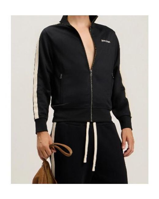 Palm Angels Black Classic Logo Track Jacket for men