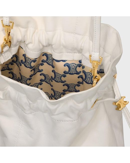 Céline White Small Crystal Pouch