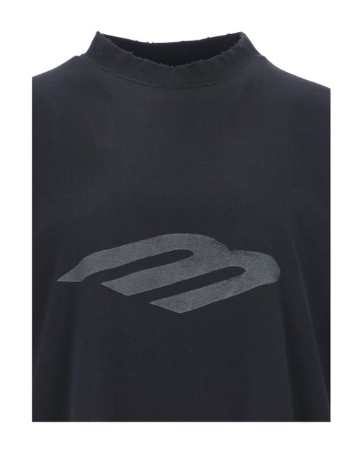 Balenciaga Black 3B Sport Icon Oversized T-Shirt for men
