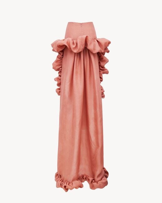 Saint Laurent Red Bubble Cascade Skirt