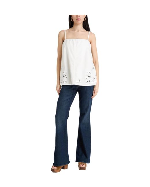 Rag & Bone White Denim Sleeveless Top