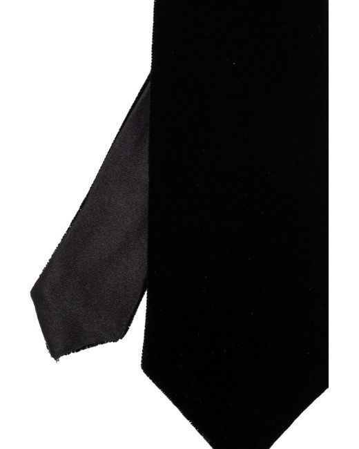 Giorgio Armani Blue Wrap Look Velvet Tie for men