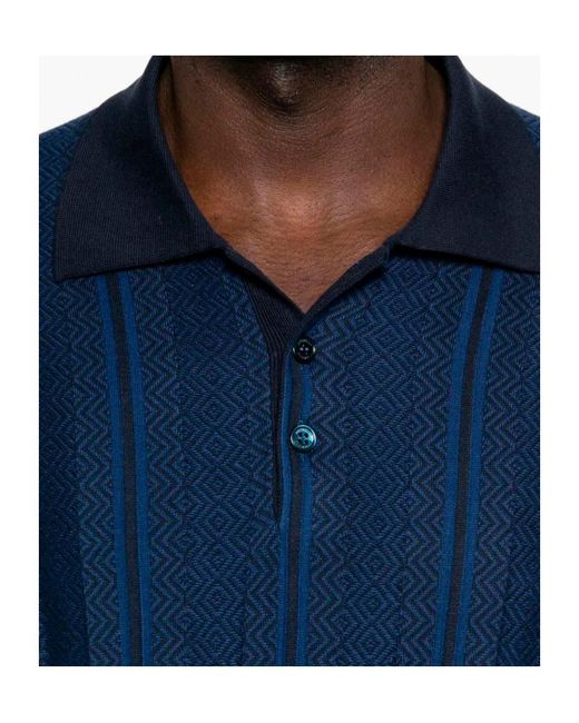 Brunello Cucinelli Blue Short Sleeve Polo for men