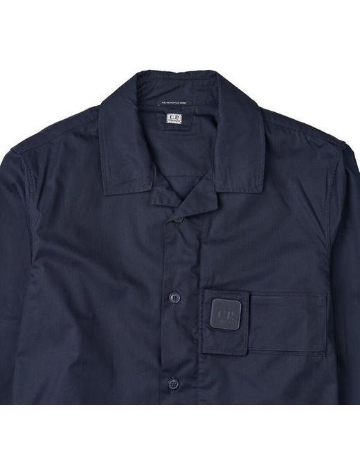C P Company Blue Long-Sleeved Shirt Jacket for men