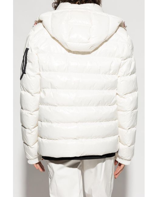 Moncler White Logo-Patch Padded Jacket for men