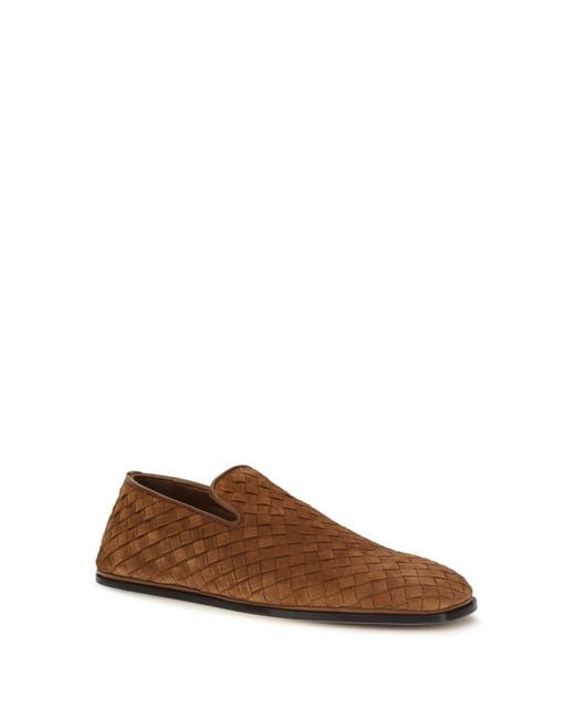Bottega Veneta Brown Intrecciato Slip-On Slippers