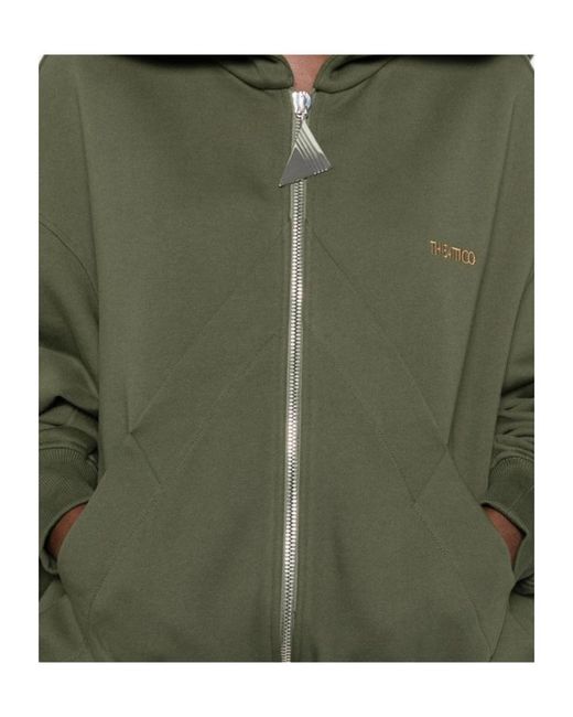 The Attico Green Zipper Hoodie