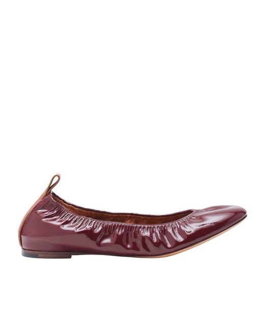 Lanvin Pink Patent Leather Ballet Flats