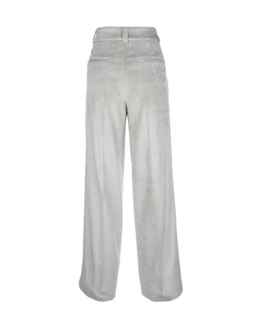 Peserico Gray Pleated Zipper Casual Pants