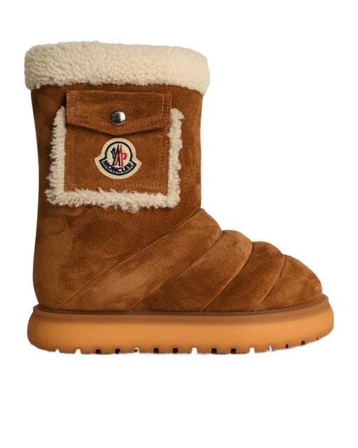 Moncler Brown Gaia Pocket Detailed Boots
