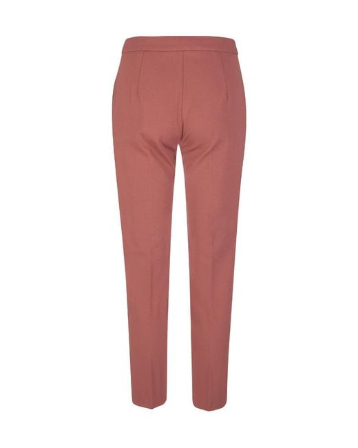 Max Mara Red Logo Straight Casual Pants